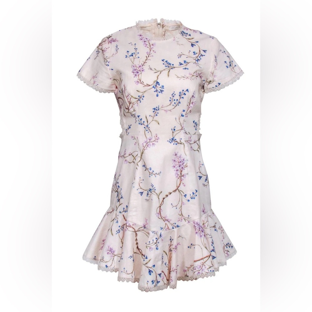 NWT Zimmermann Mercer Flutter Dress in Ecru Floral Paradiso Print 1